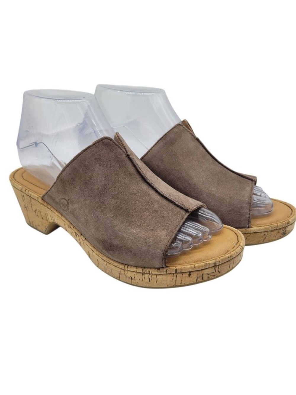 Born Asho Wedge Sandals Brown Copper Shimmer Leather Sz 7M Cork Heels Casual